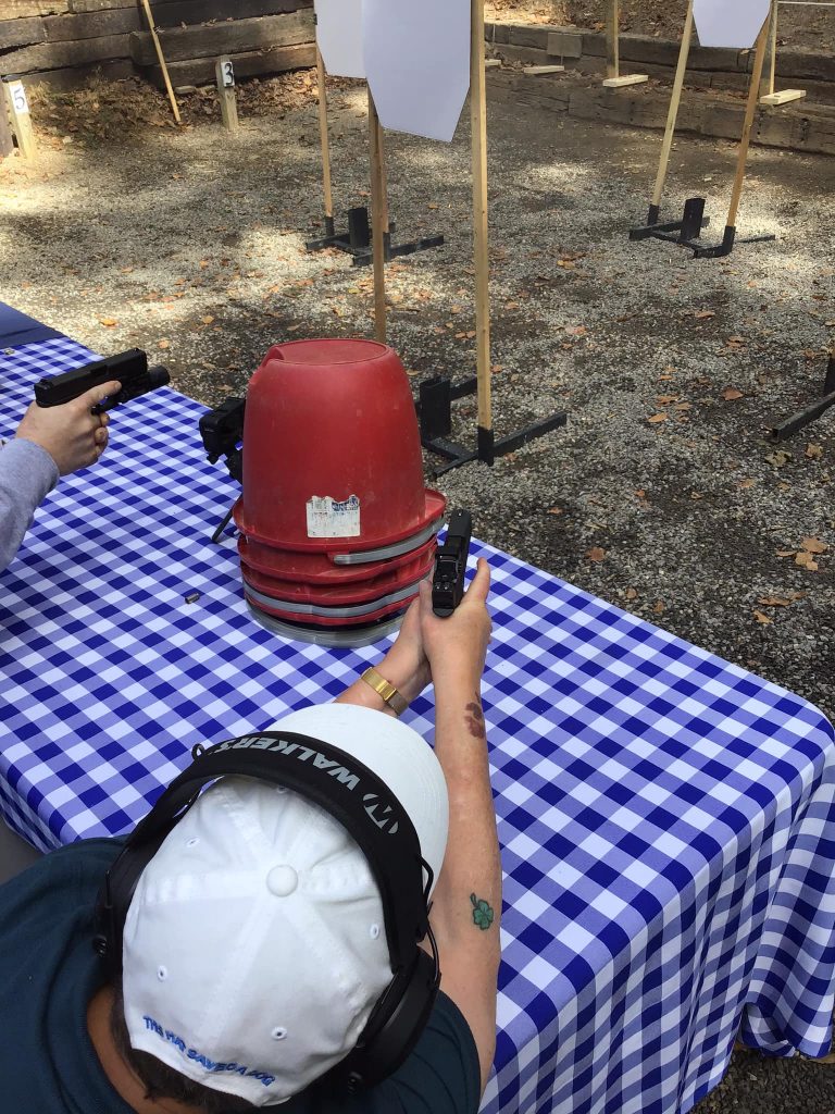 shooting while sitting